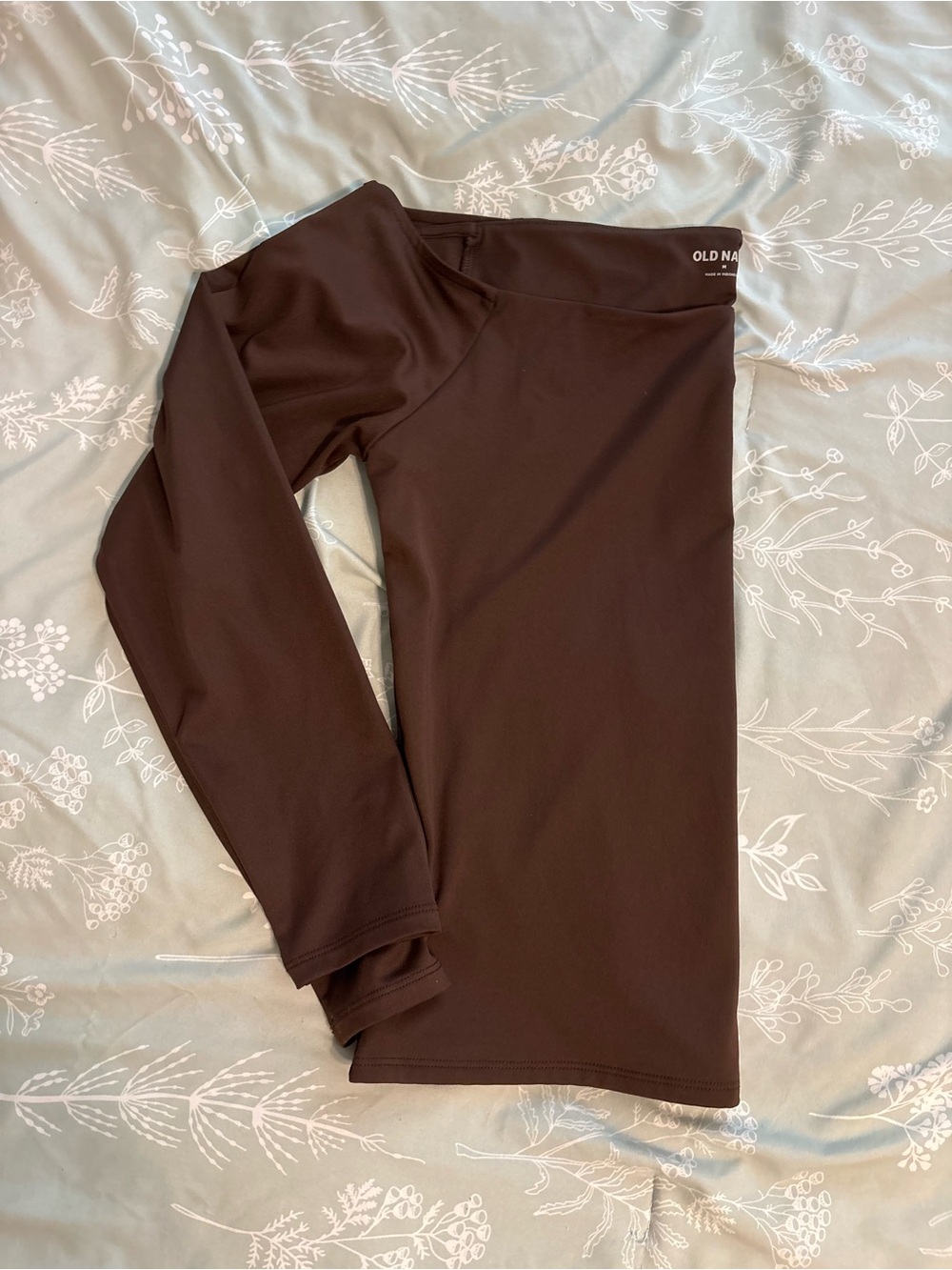 Old Navy Chocolate Brown Off-Shoulder Long Sleeve Top